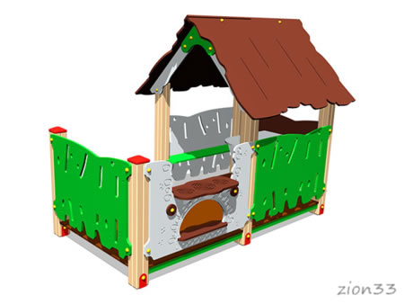 Детский игровой домик «Хижина с печкой» эскиз