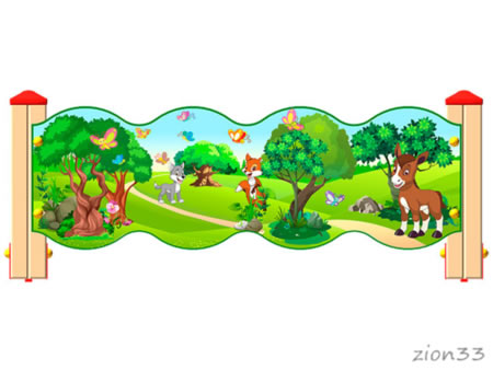 Ограждение детской площадки «Лесной мир У1» эскиз