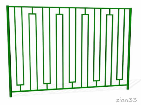 Забор металлический сварной ОЗ-7 эскиз