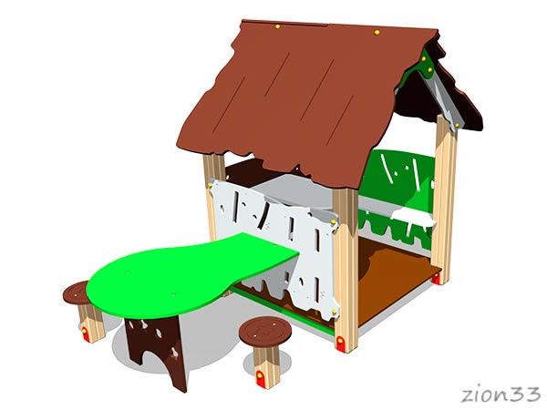 Детский игровой домик «Хижина со столиком»